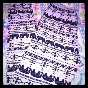 Pink and black elephant leggings